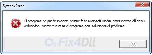 Microsoft.MediaCenter.Interop.dll falta