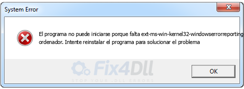 ext-ms-win-kernel32-windowserrorreporting-l1-1-0.dll falta