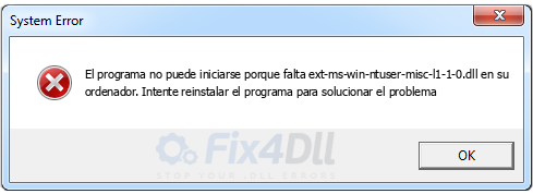 ext-ms-win-ntuser-misc-l1-1-0.dll falta