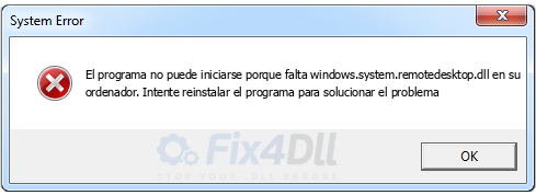 windows.system.remotedesktop.dll falta
